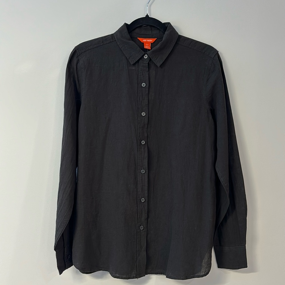 NWT Joe Fresh linen/cotton gray button down shirt